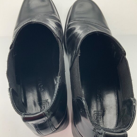 Cole Haan Womens Sz 7B Black Leather Chunky Chelsea Boots Slip-On Shoes Brazil - Picture 11 of 13